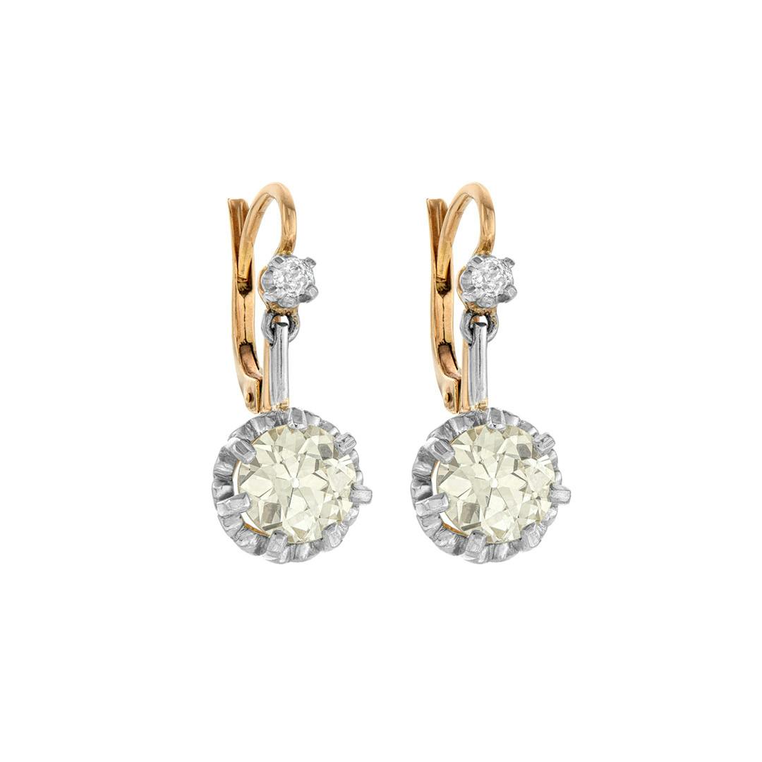 Estate Collection 3.60CTW Diamond Drop Earrings