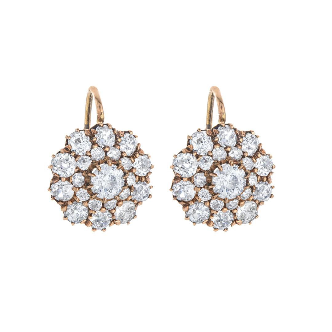 Estate Collection Reproduction Floral Diamond Earrings 0