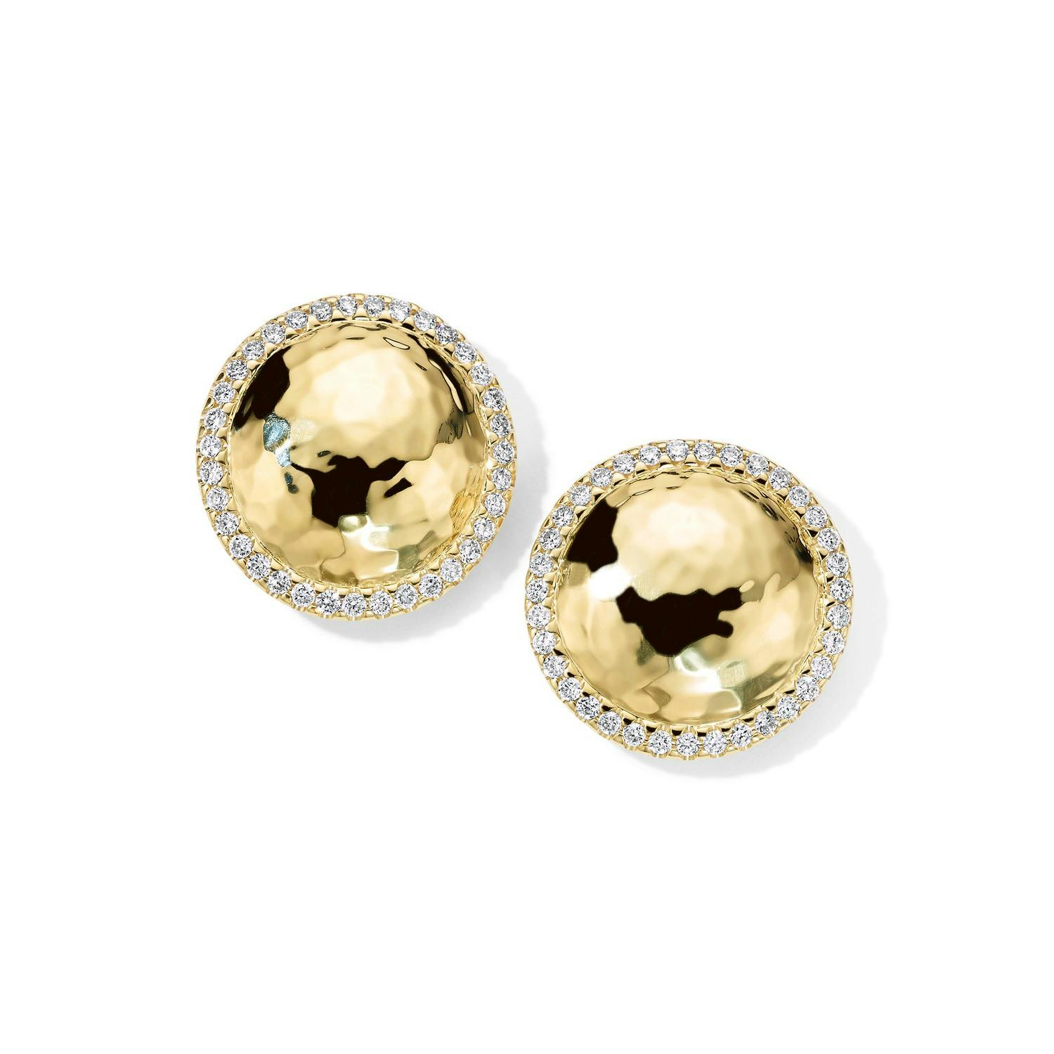 Ippolita Stardust Medium Goddess Diamond Button Earrings 0