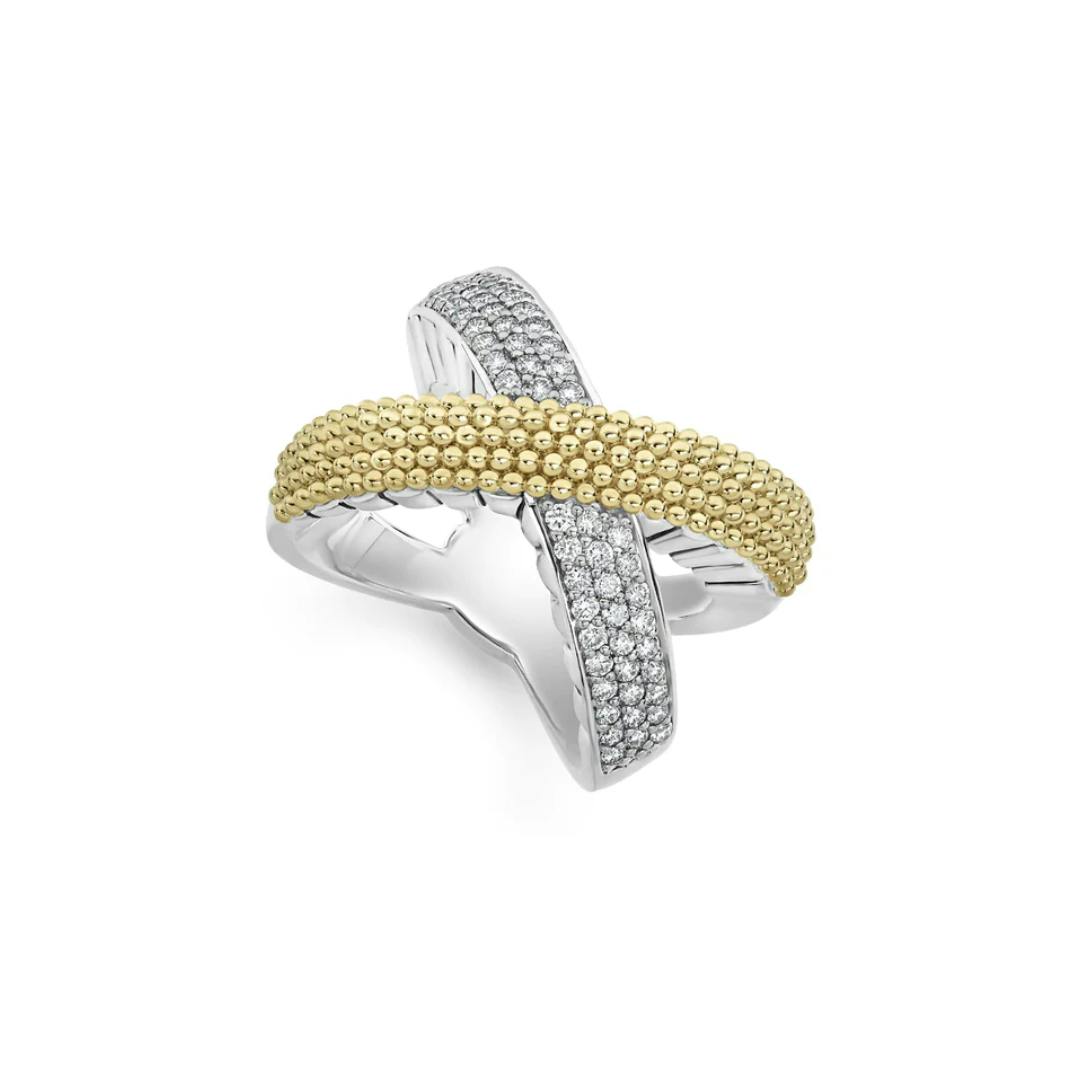 Lagos Caviar Lux X Gold Caviar Diamond Ring 0