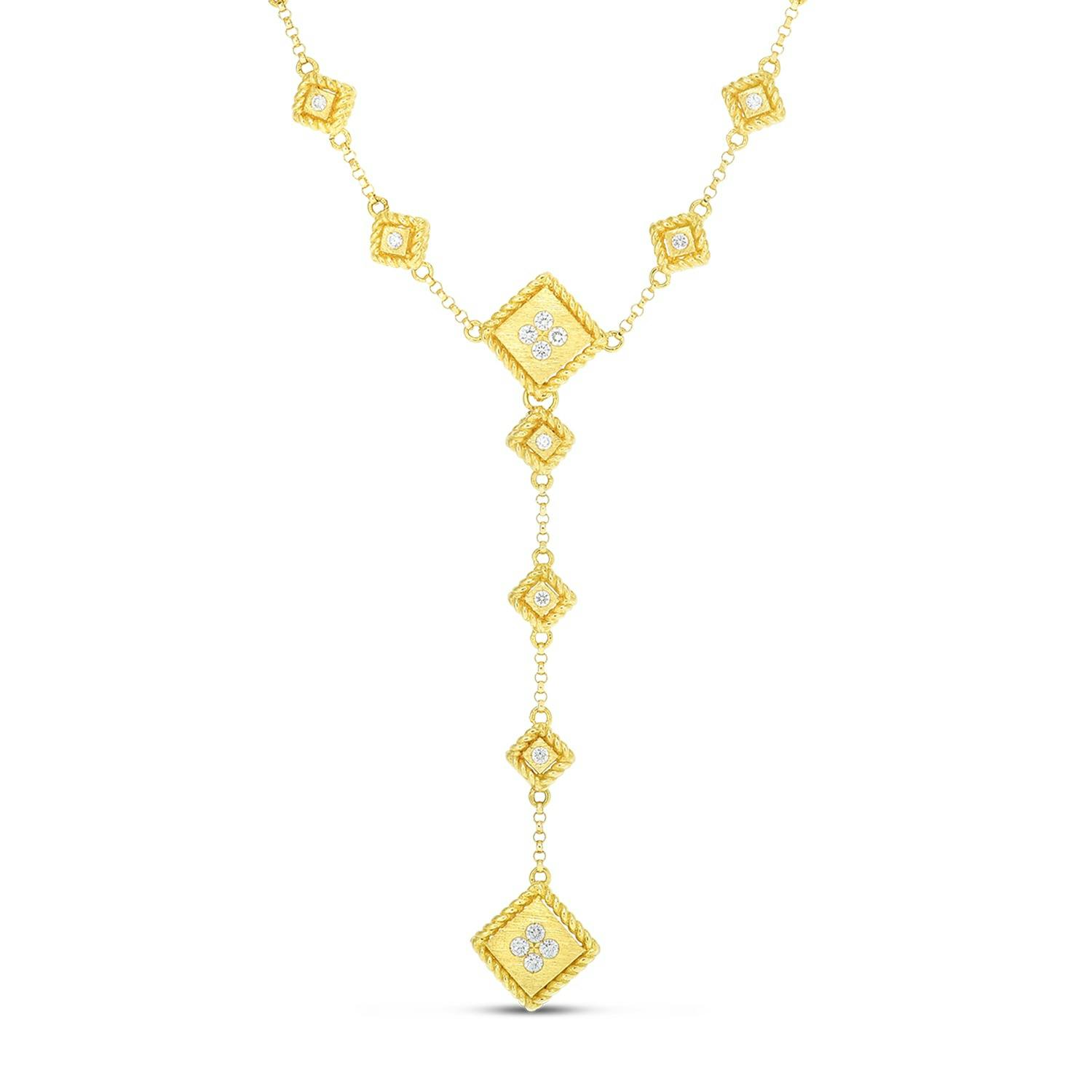 Roberto Coin 18k Yellow Gold Palazzo Ducale Diamond Lariat Style Necklace