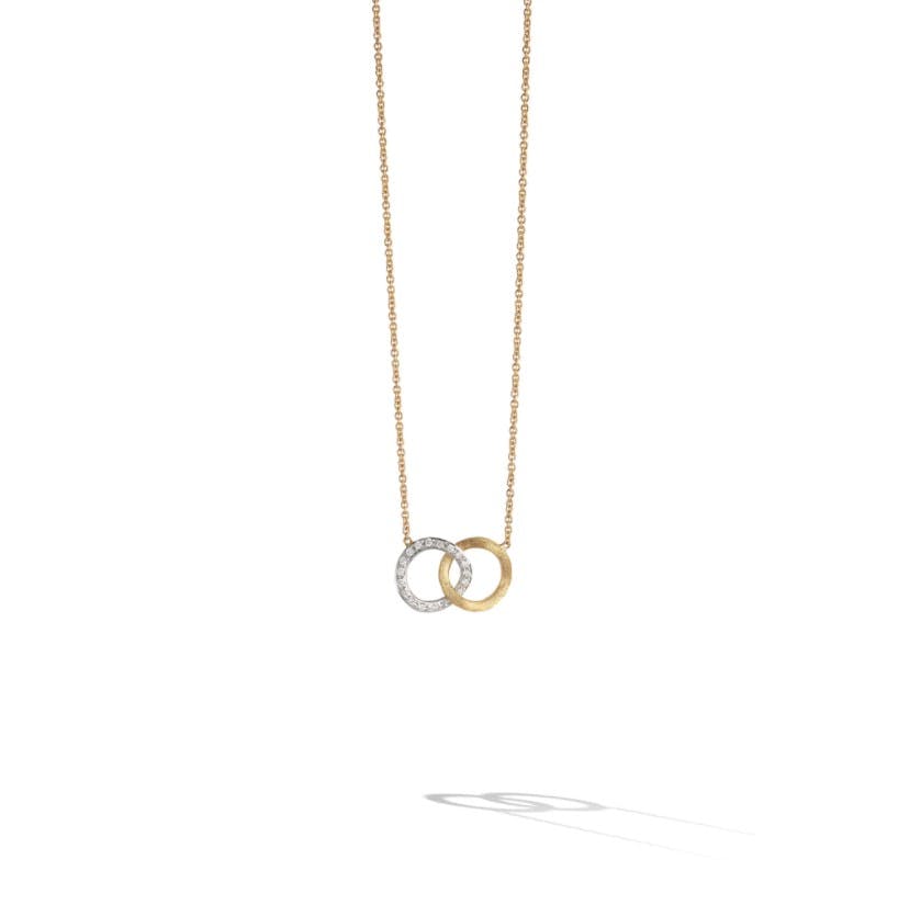 Marco Bicego Jaipur Collection 18K Yellow and White Gold Diamond Circle Link Pendant Necklace 0
