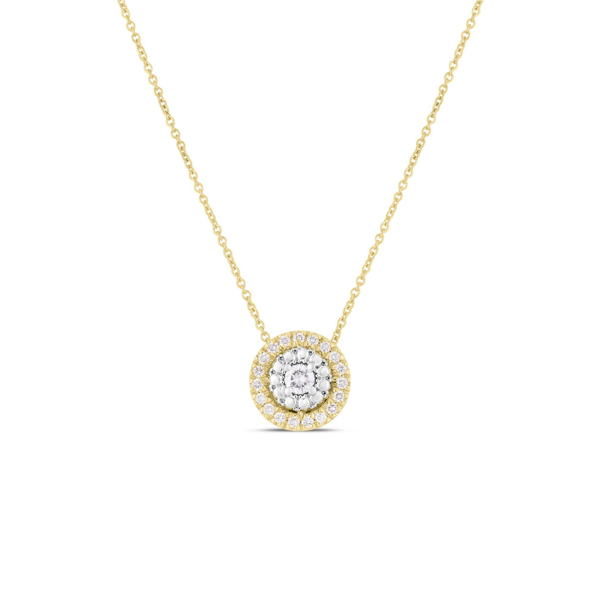 Roberto Coin Siena Collection Small Pave Dot Pendant Necklace 0