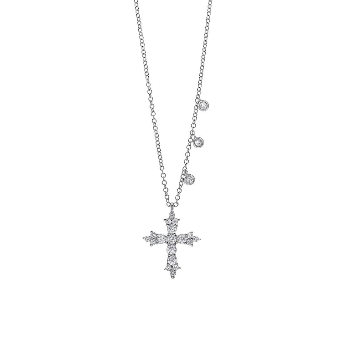 Diamond Cross and Bezel Dangle Necklace 0