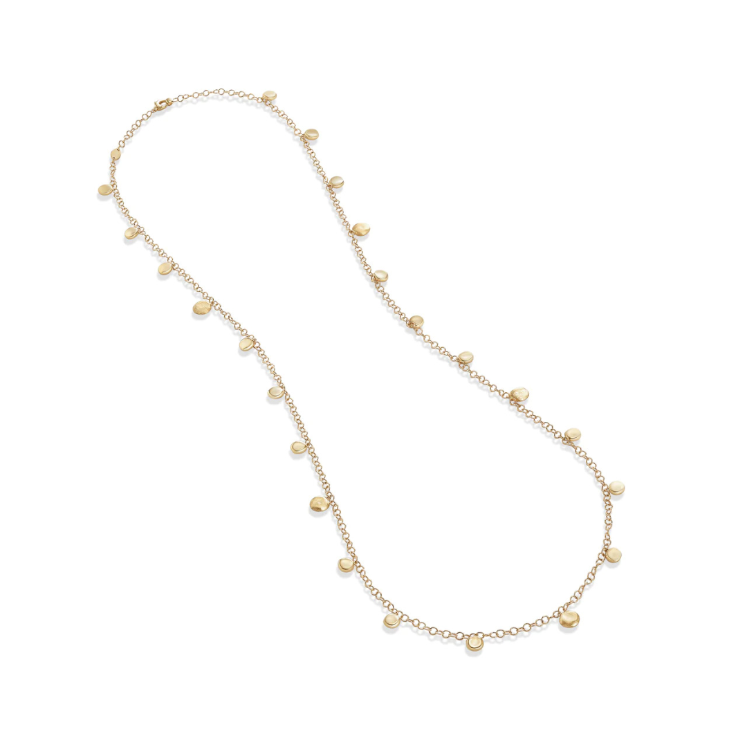 Marco Bicego Jaipur Collection 18K Yellow Gold Engraved and Polished Charm Long Necklace 0