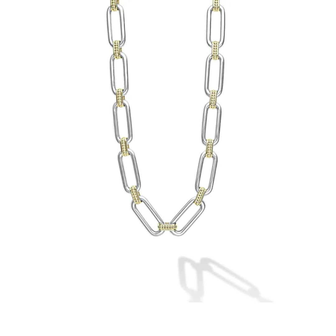 Lagos Signature Two Tone Link Necklace 0