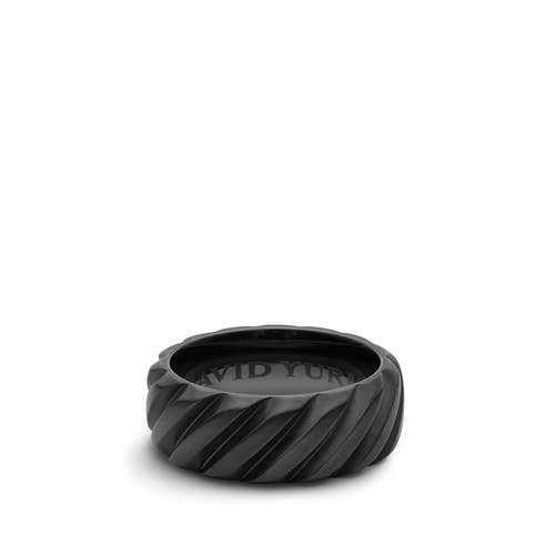 David Yurman Men's Modern Cable Band Ring in Black Titanium, size 12