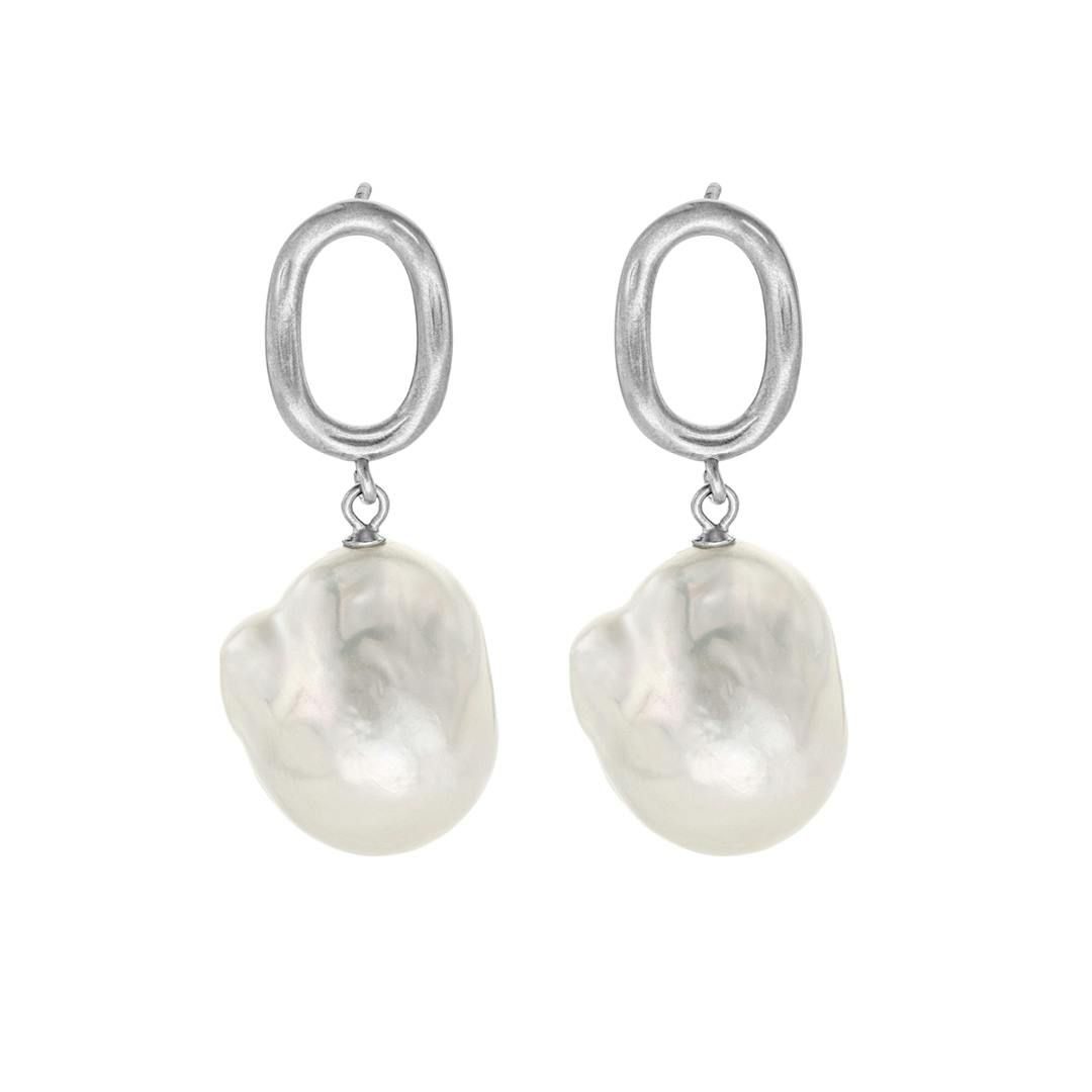 Baroque Pearl Sterling Silver Drop Earrings 0