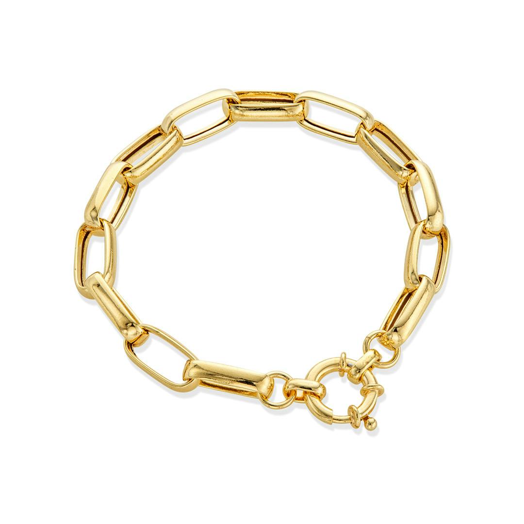 Gold Plated Oval Link Bracelet