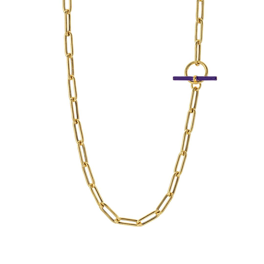 Purple Toggle Gold Plated Link Necklace 0