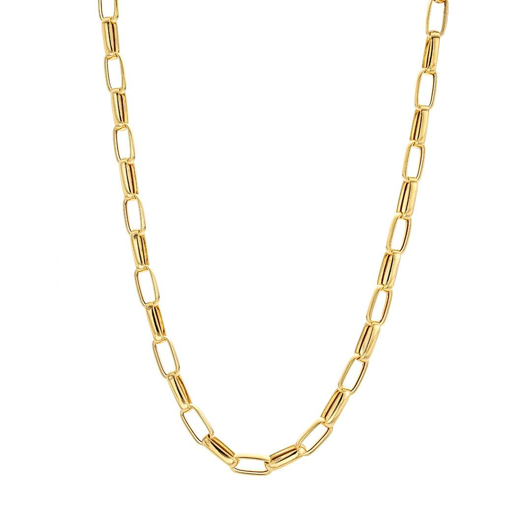 Gold Plated Oval Link Necklace 0