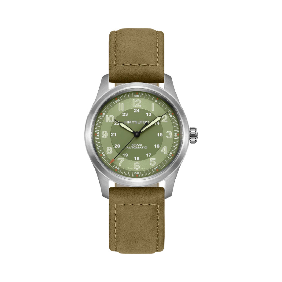 Hamilton Khaki Field Titanium Auto Watch with Green Dial 0