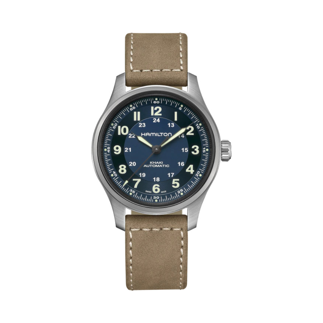 Hamilton Khaki Field Titanium Auto Watch with Blue Dial 0