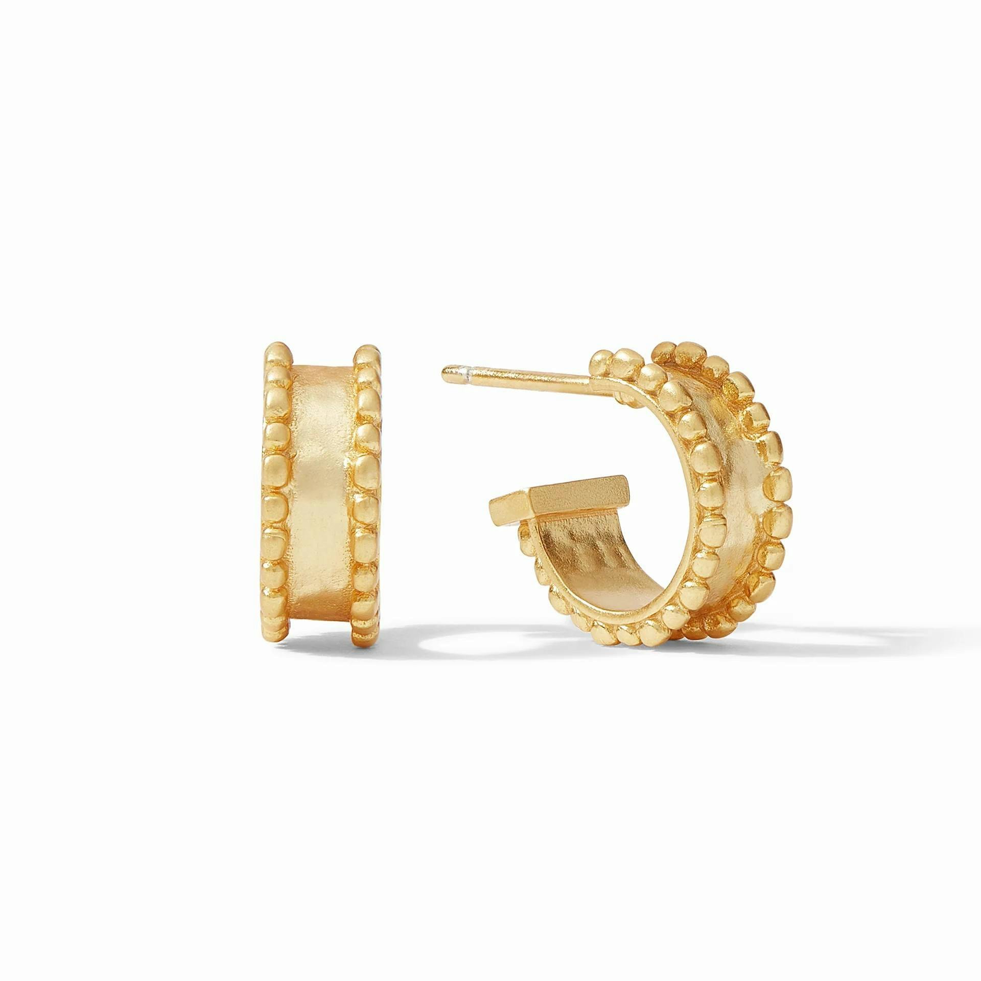Julie Vos Iridescent Clear Crystal Marbella Hoop & Charm Earrings 2