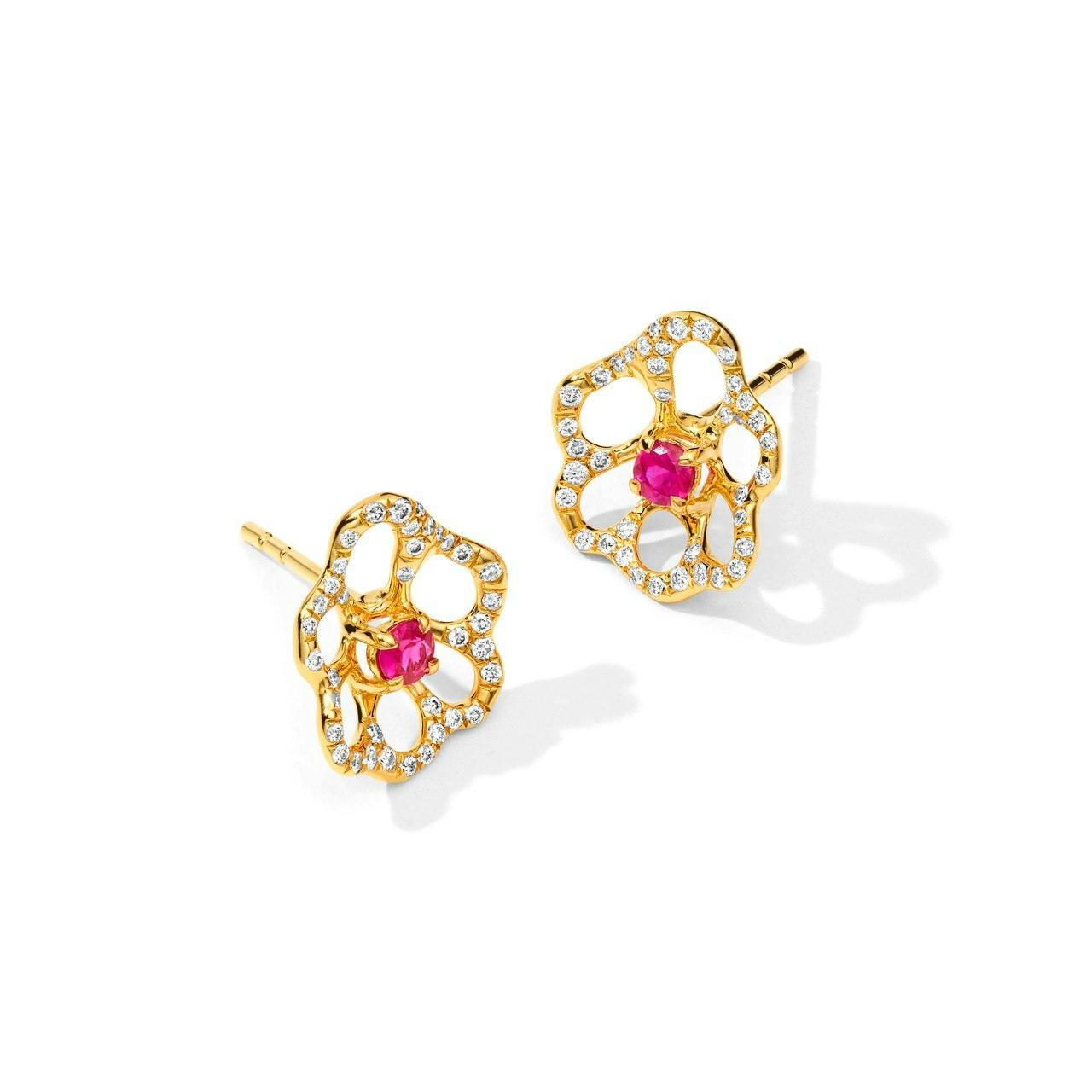 Ippolita Stardust Mini Flora Pink Sapphire Stud Earrings 1