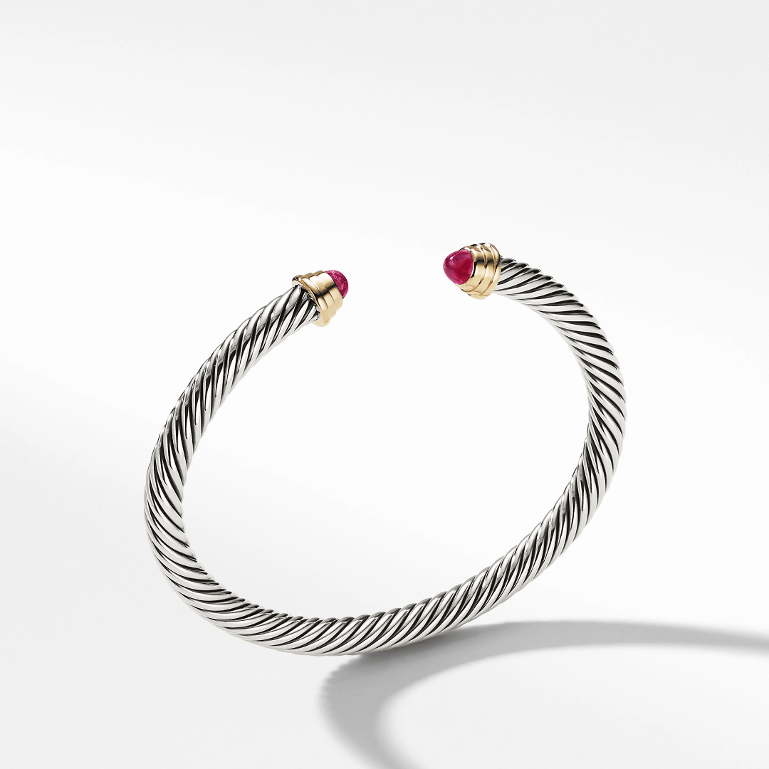 David Yurman Cable Kid's Birthstone Bracelet with Ruby and 14k Yellow Gold 0