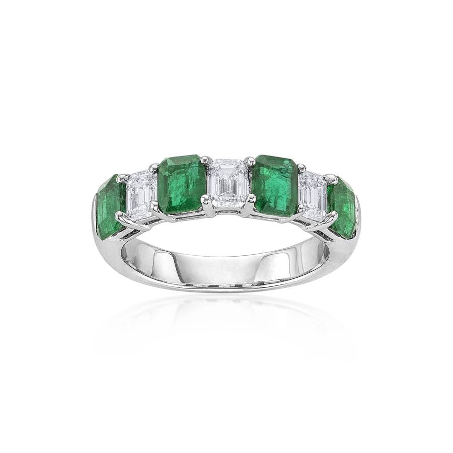 Emerald Cut Emerald and Diamond Ring 0