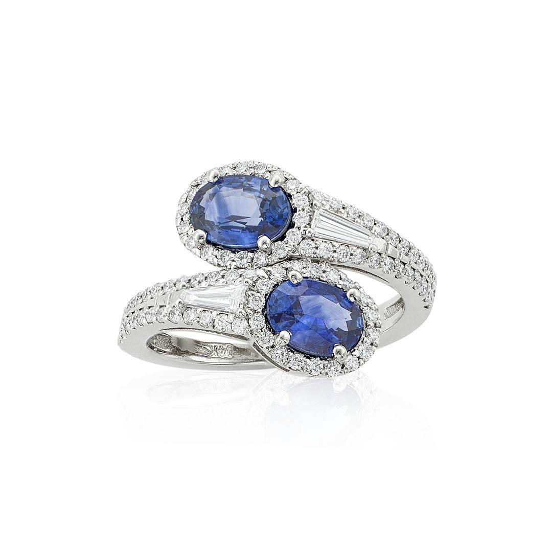 Oval Sapphire and Diamonds Bypass Ring 0