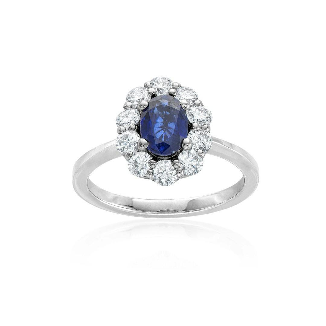 Oval Gemstone Diamond Halo Ring 0