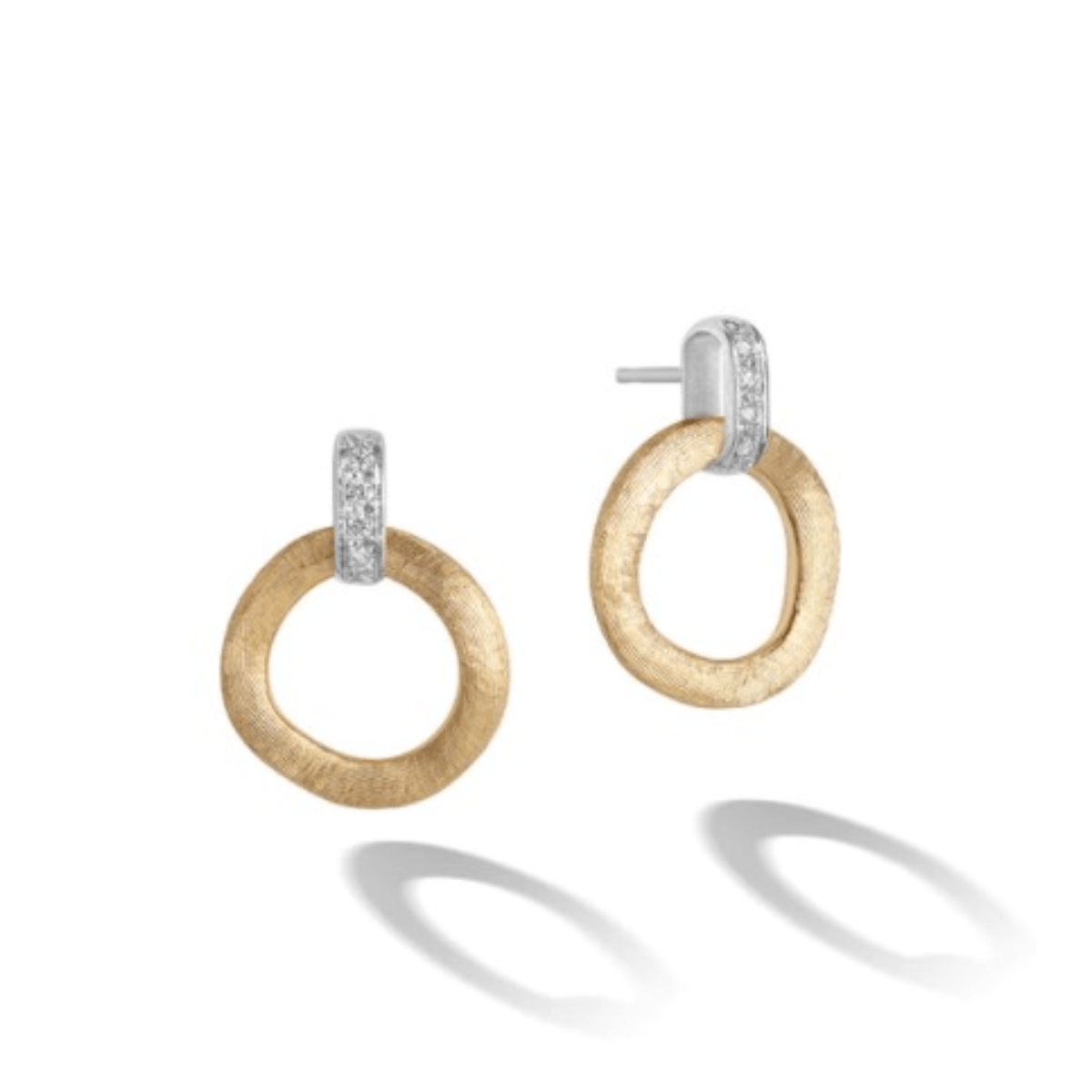Marco Bicego Jaipur Collection 18K Yellow Gold Stud Drop Earrings with Diamonds 0