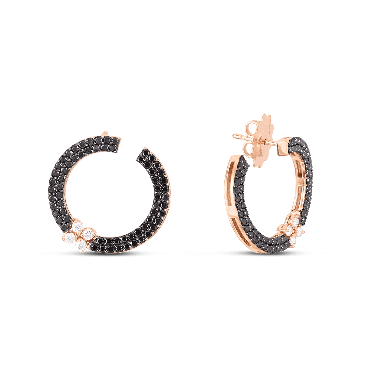 Roberto Coin 18K Black Diamond Love in Verona Earrings 0