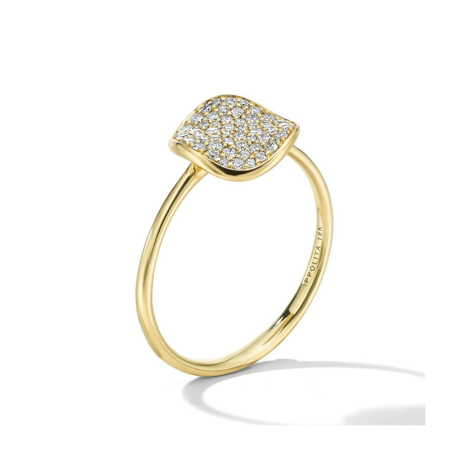 Ippolita Stardust Small Diamond Disc Ring in Yellow Gold 1