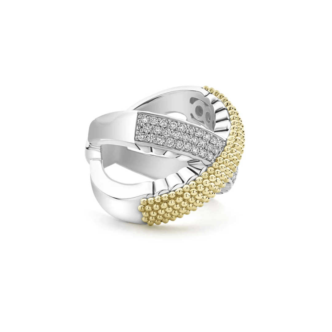 Lagos Caviar Lux X Gold Caviar Diamond Ring 2