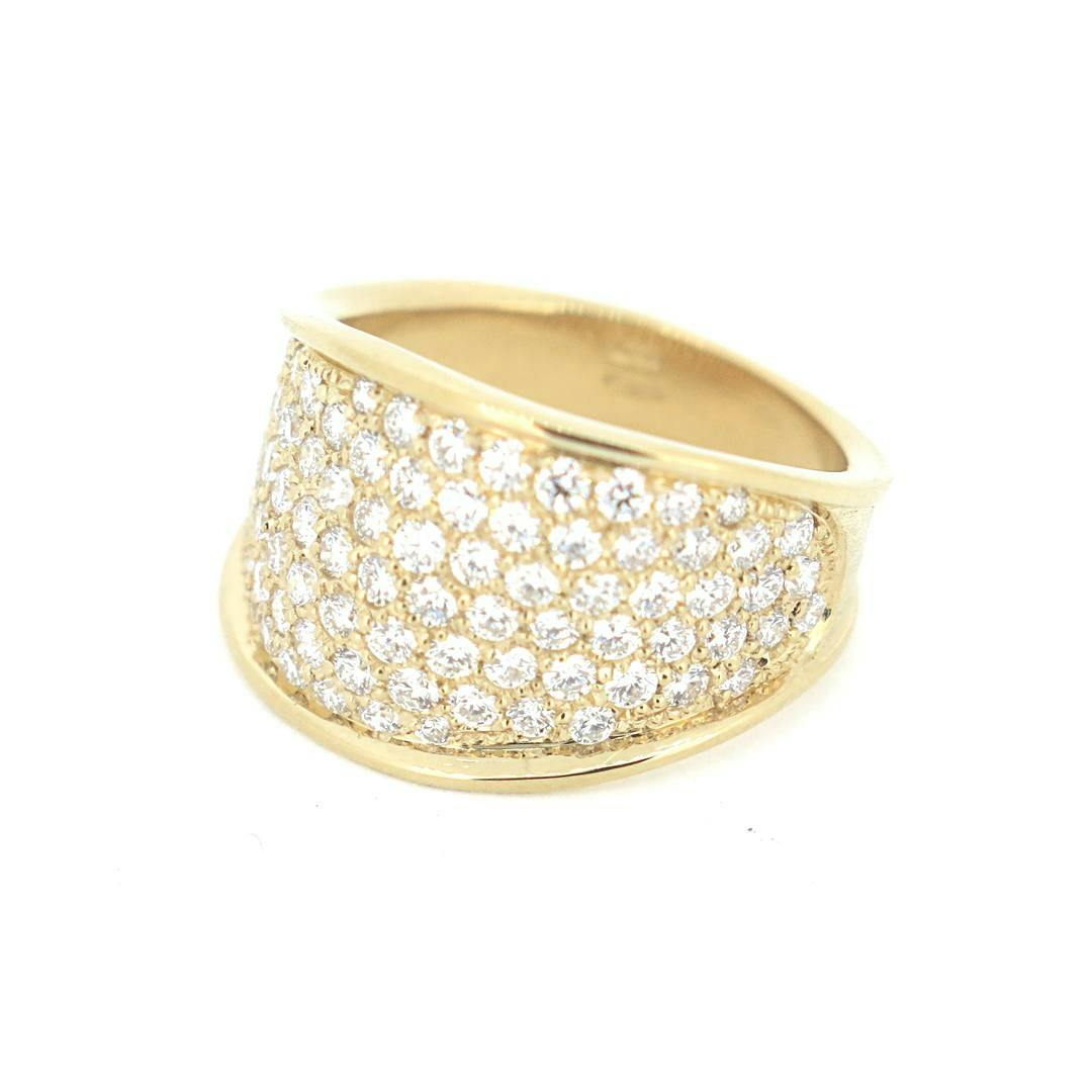 Marco Bicego Lunaria Collection 18K Yellow Gold and Diamond Pave Small Ring 0