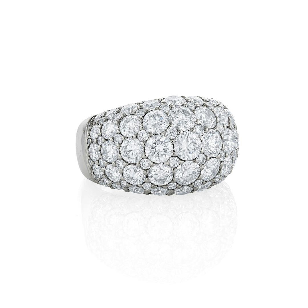 5.49 CTW Pave Diamond Domed Ring 1