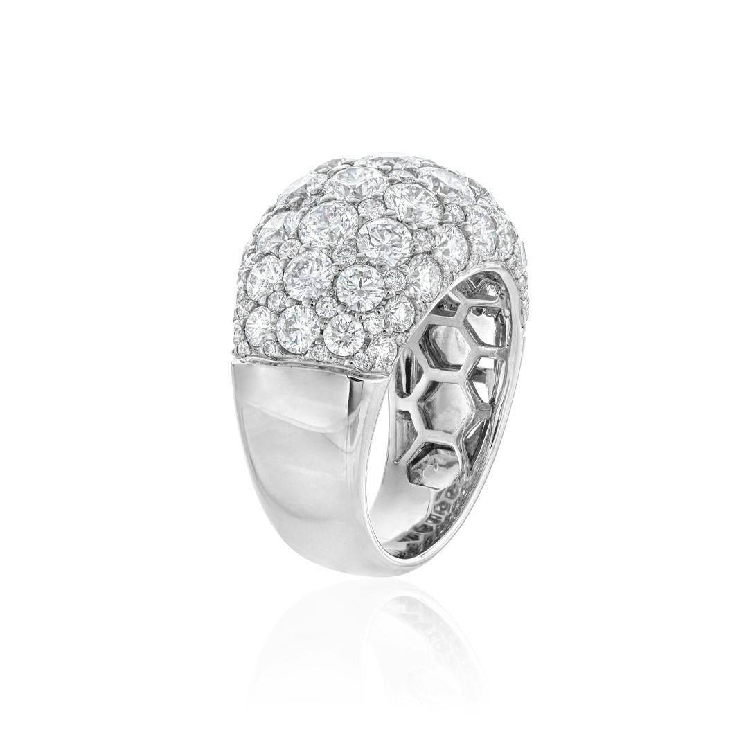 5.49 CTW Pave Diamond Domed Ring 2