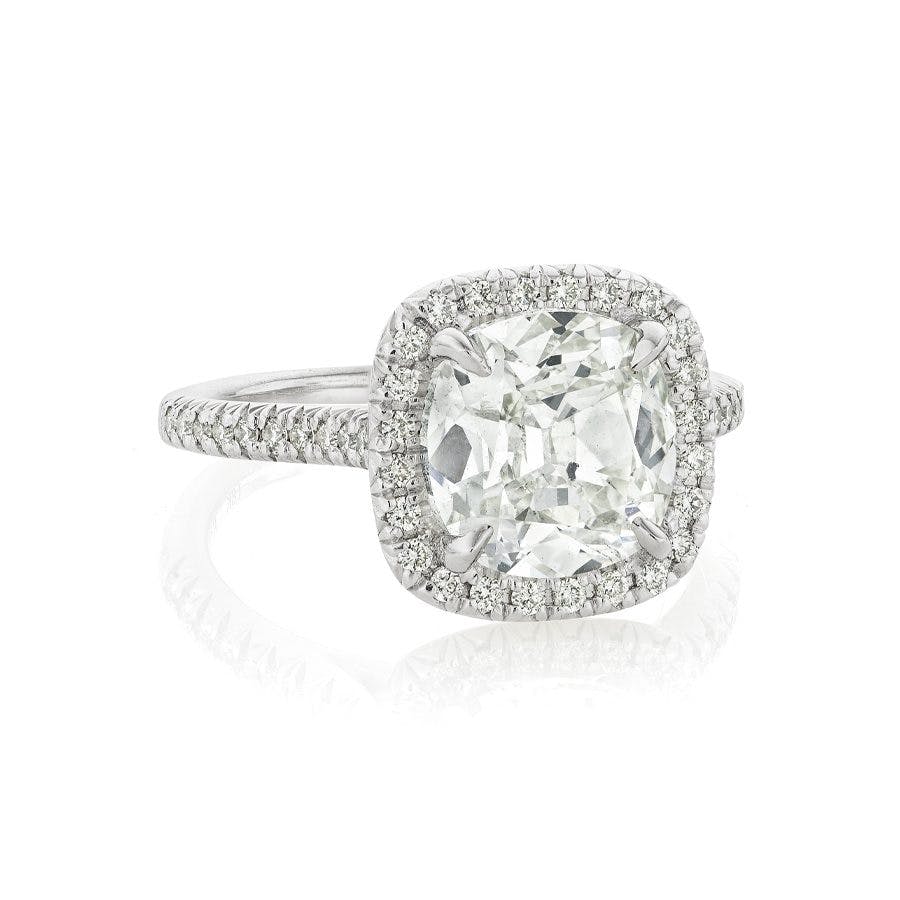 3.15 CT Cushion Cut Diamond White Gold Engagement Ring 1