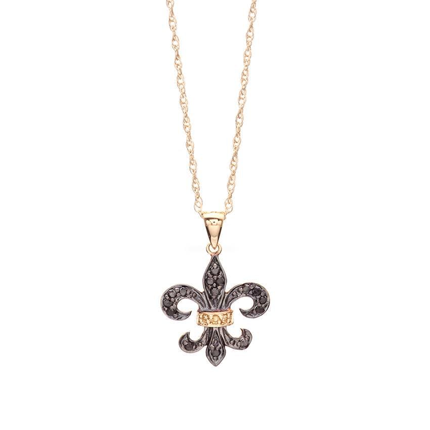 Black Diamond Fleur de Lis Necklace 0