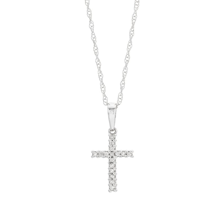Petite Diamond Cross Necklace 0