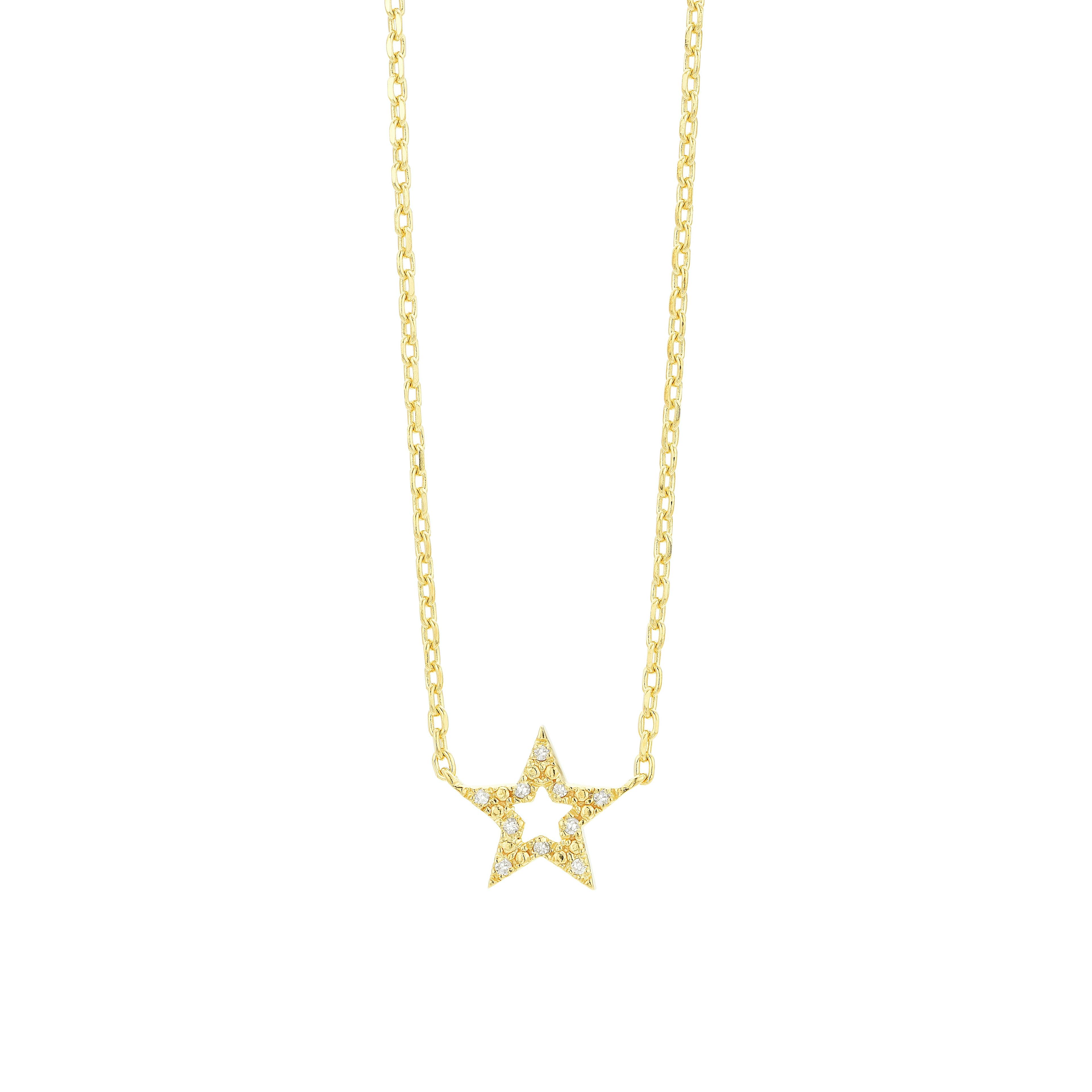 Open Star Diamond Necklace