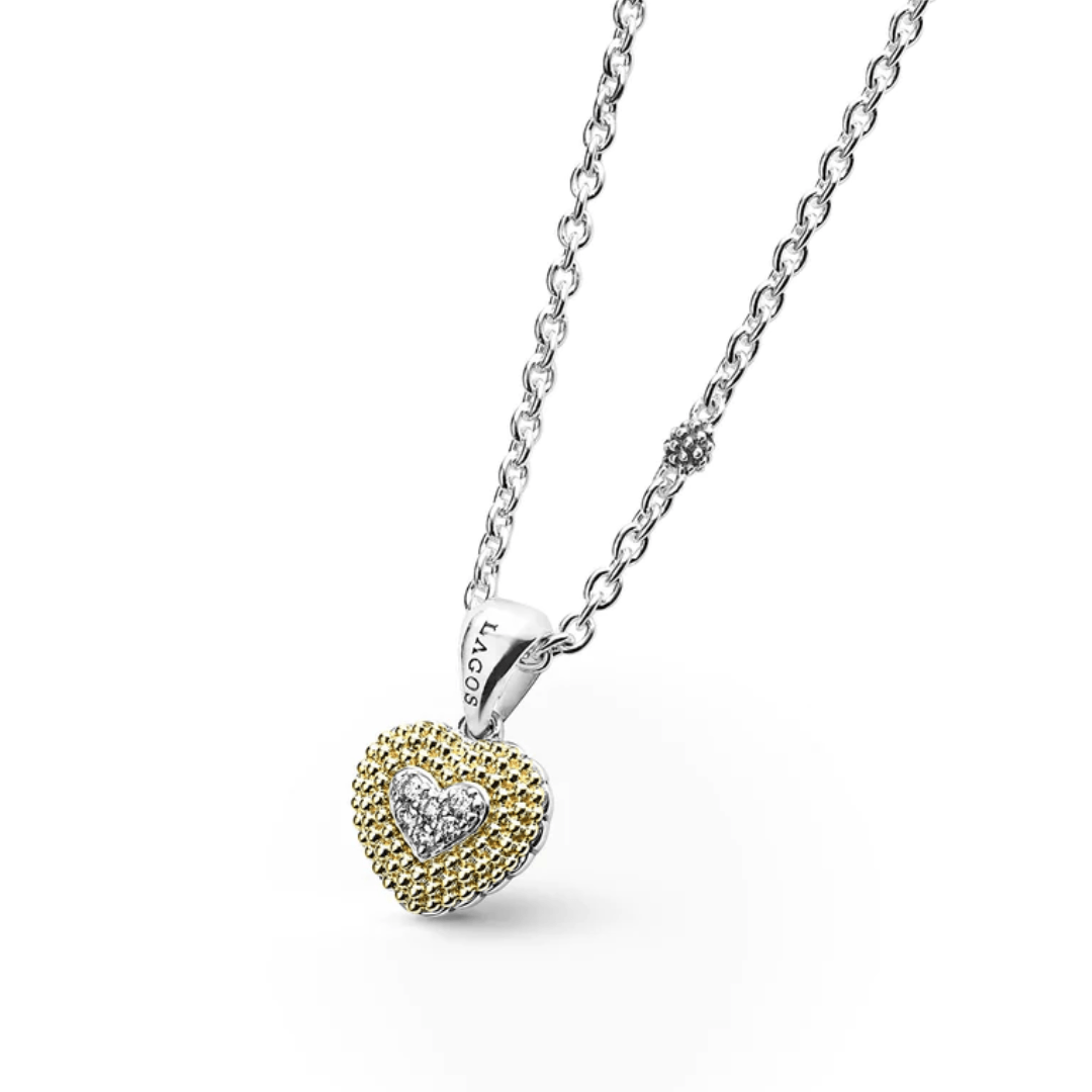 Lagos Caviar Lux Diamond Heart Necklace 3