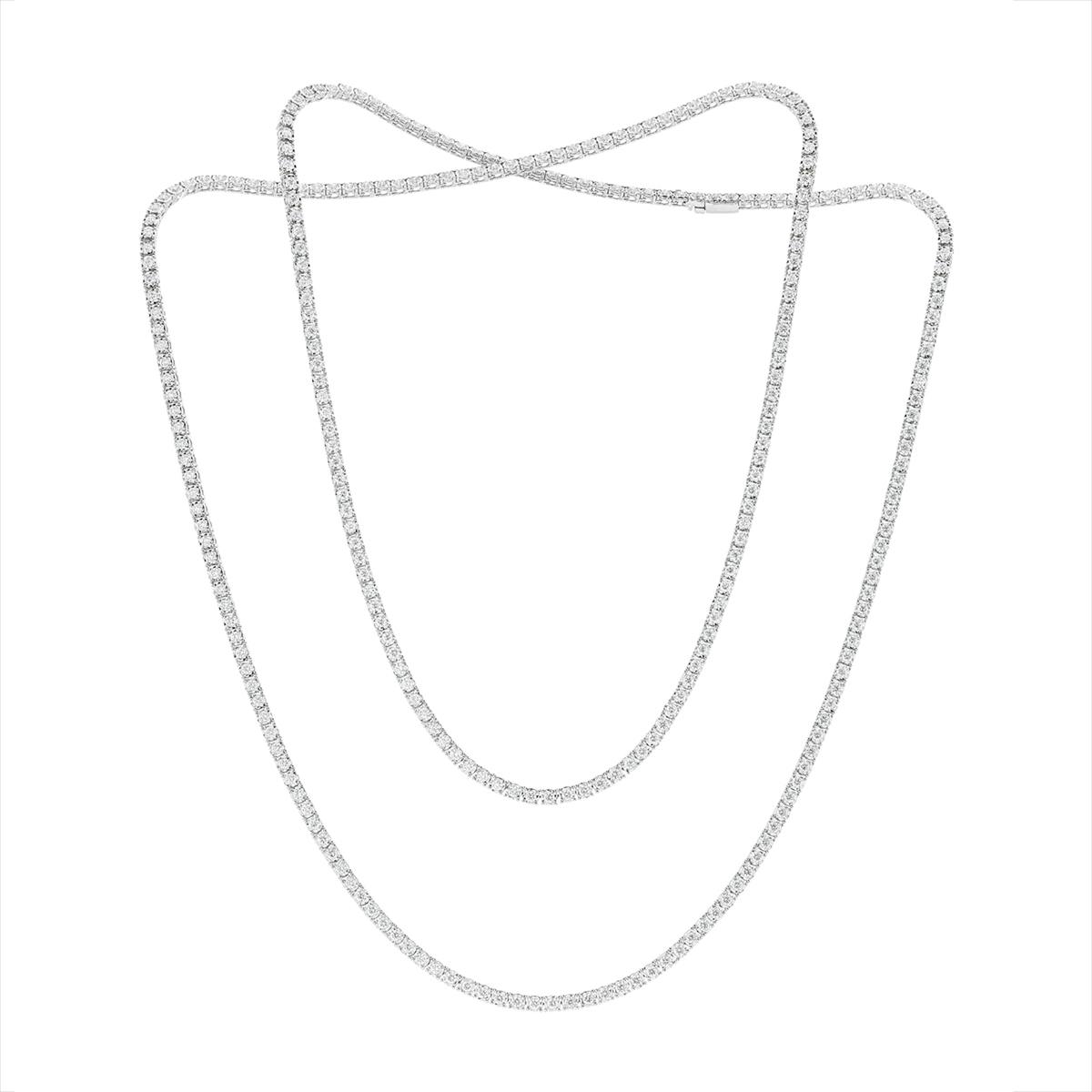 36" White Gold Diamond All-Around Necklace