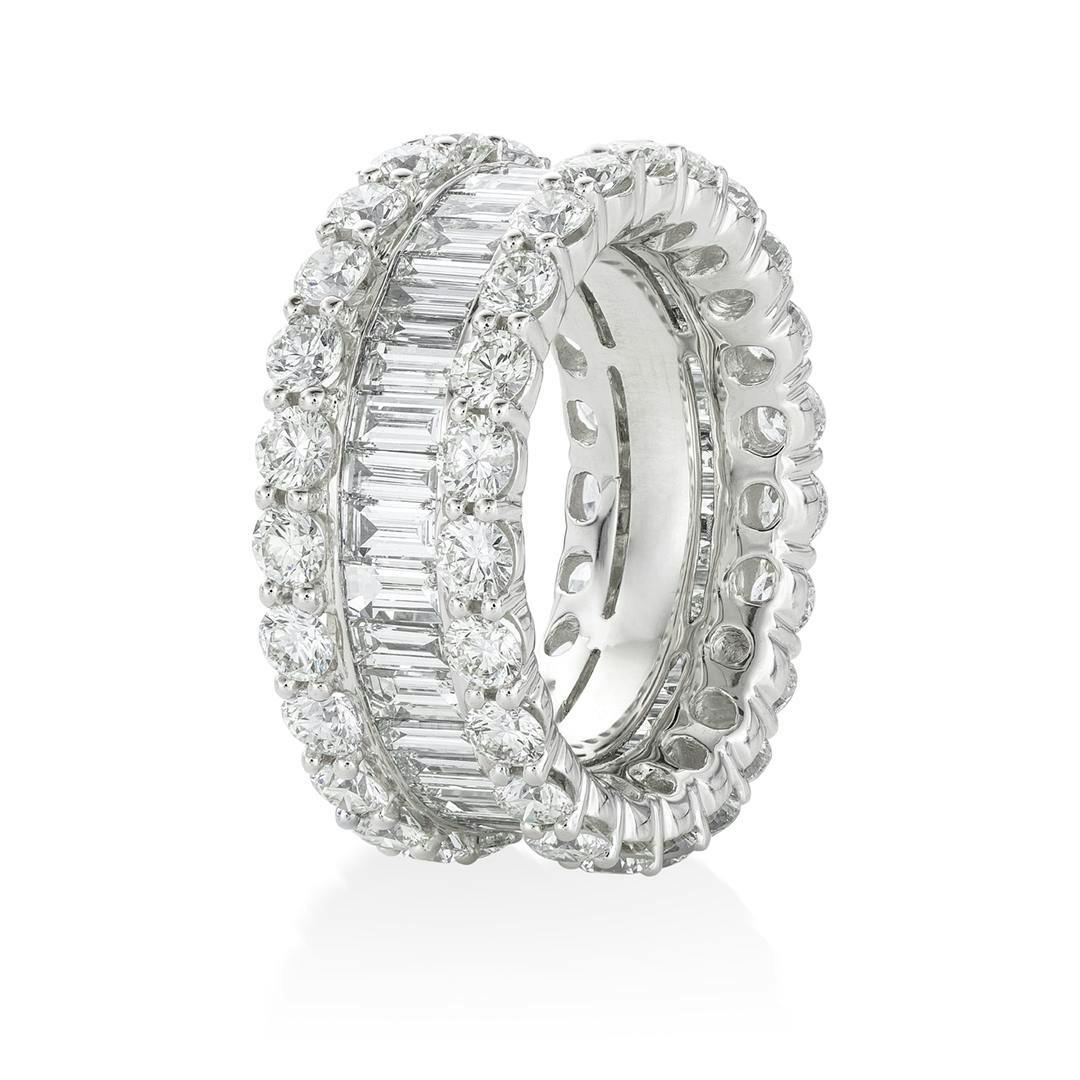 7.37 CTW Baguette and Round Diamond Eternity Band 1