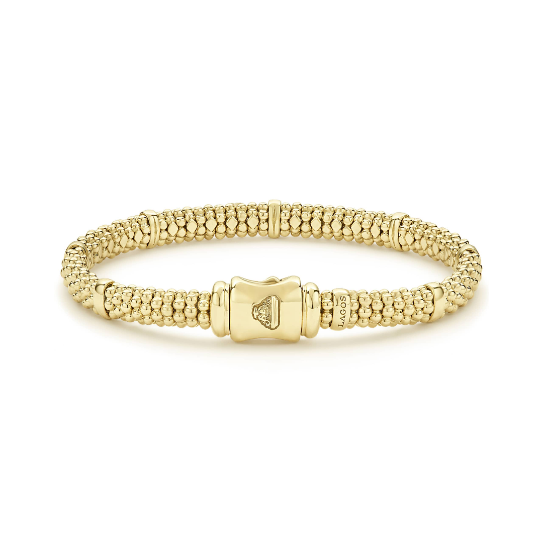 Lagos 18K Gold Caviar Gold 6mm Beaded Bracelet 2
