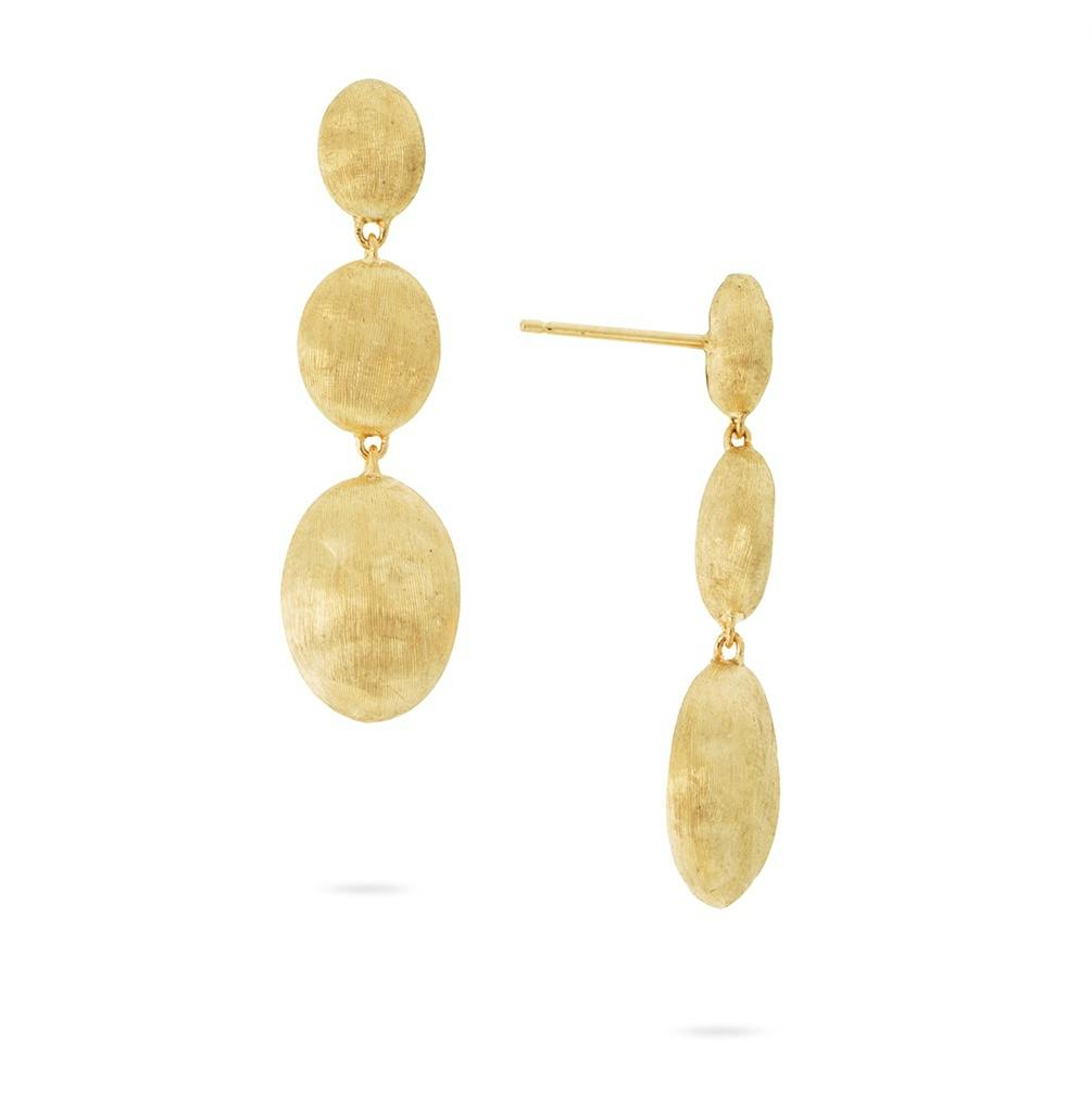 Marco Bicego Yellow Gold Siviglia Triple Satin Bead Drop Earrings 0