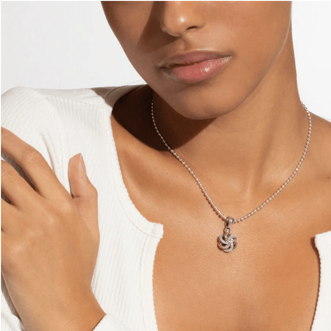 Lagos Love Knot Small Two Tone Pendant Necklace 1