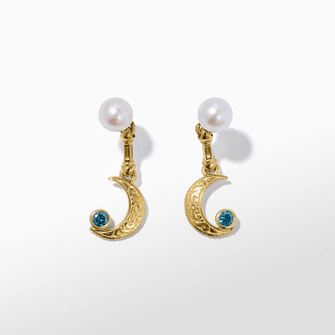 Konstantino Alexandria Collection Crescent Moon Earrings