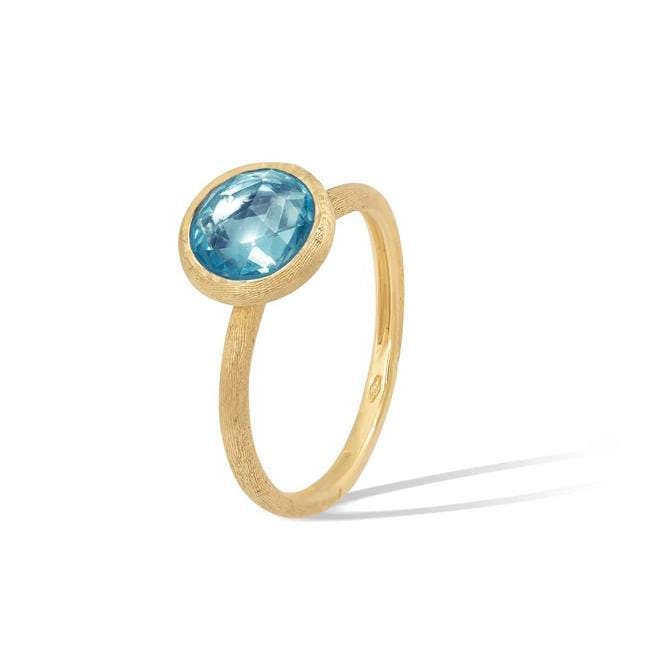 Marco Bicego Jaipur Color Collection 18K Yellow Gold Blue Topaz Stackable Ring 0