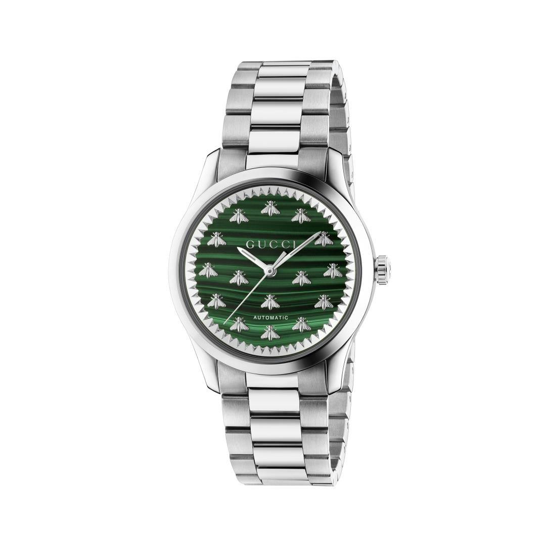 Gucci G-Timeless Malachite Dial Watch with Bee Motif Watch, 32mm 0