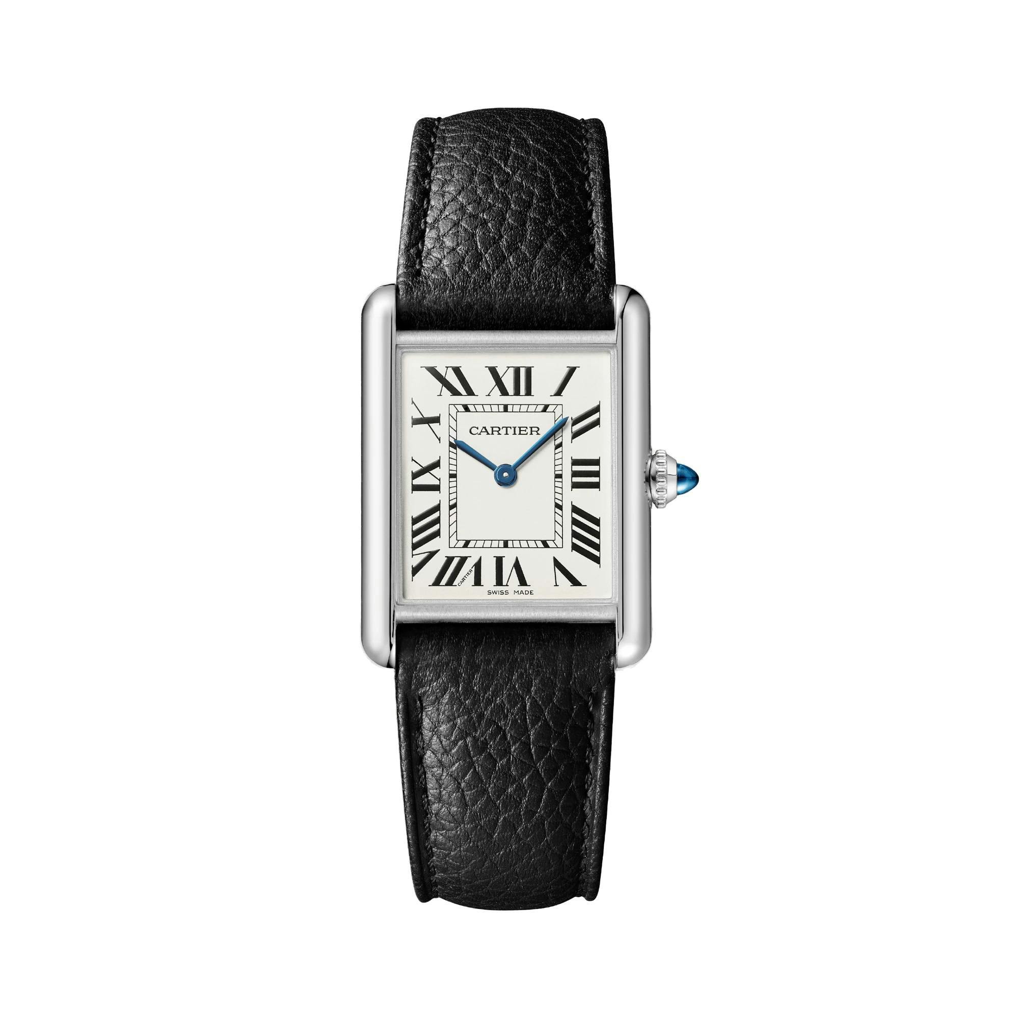 Cartier Tank Must Watch with Black Calfskin Strap, large model 1