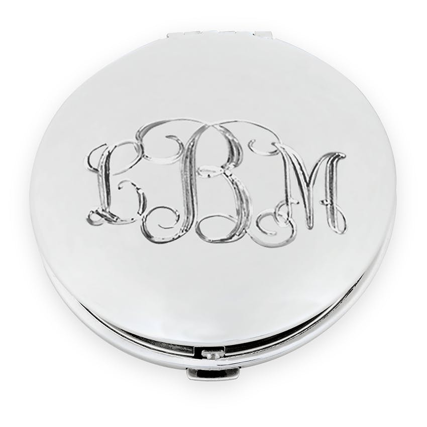 Round Engravable Silver Plated Compact_1
