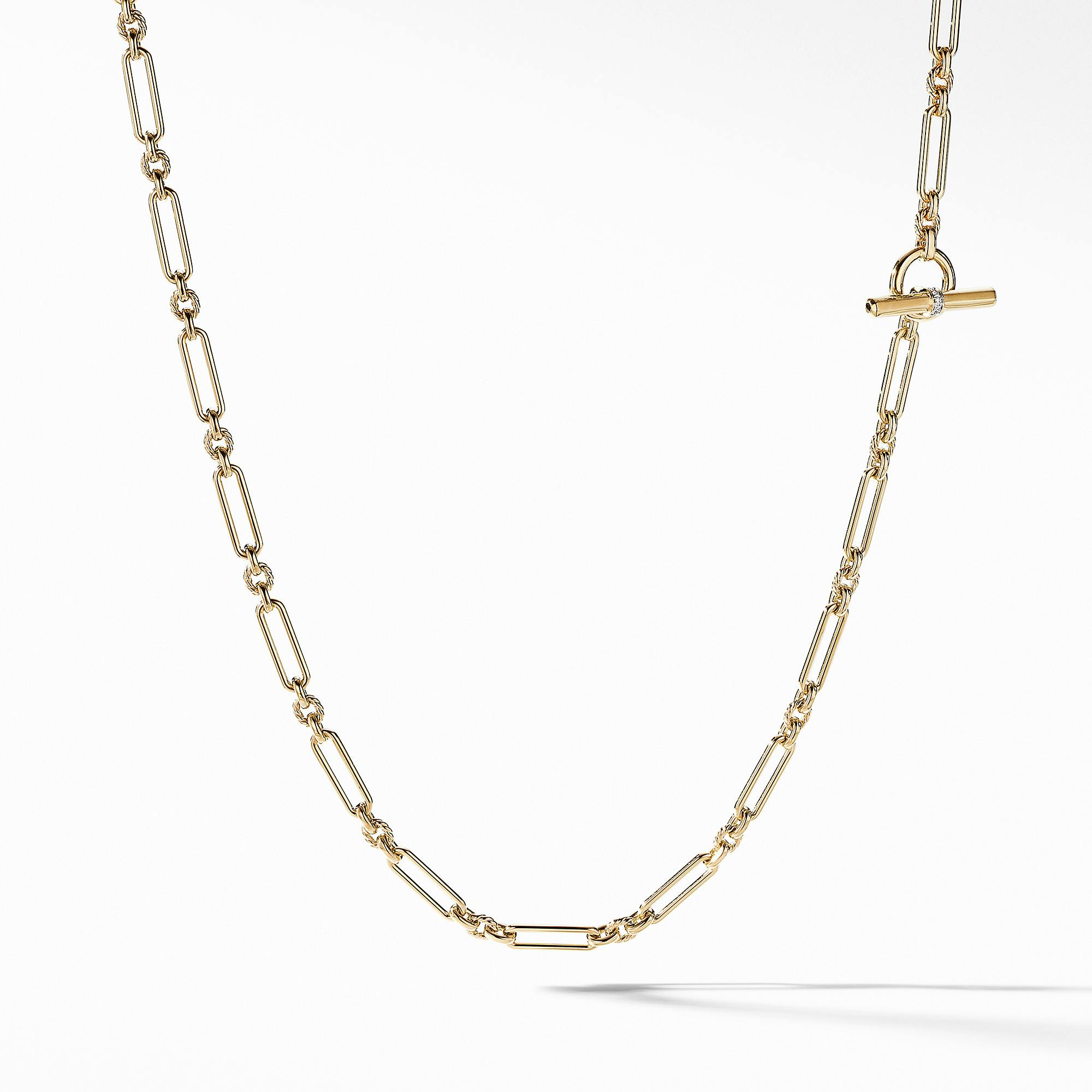 David Yurman Lexington Chain Necklace in 18K Yellow Gold with Diamonds