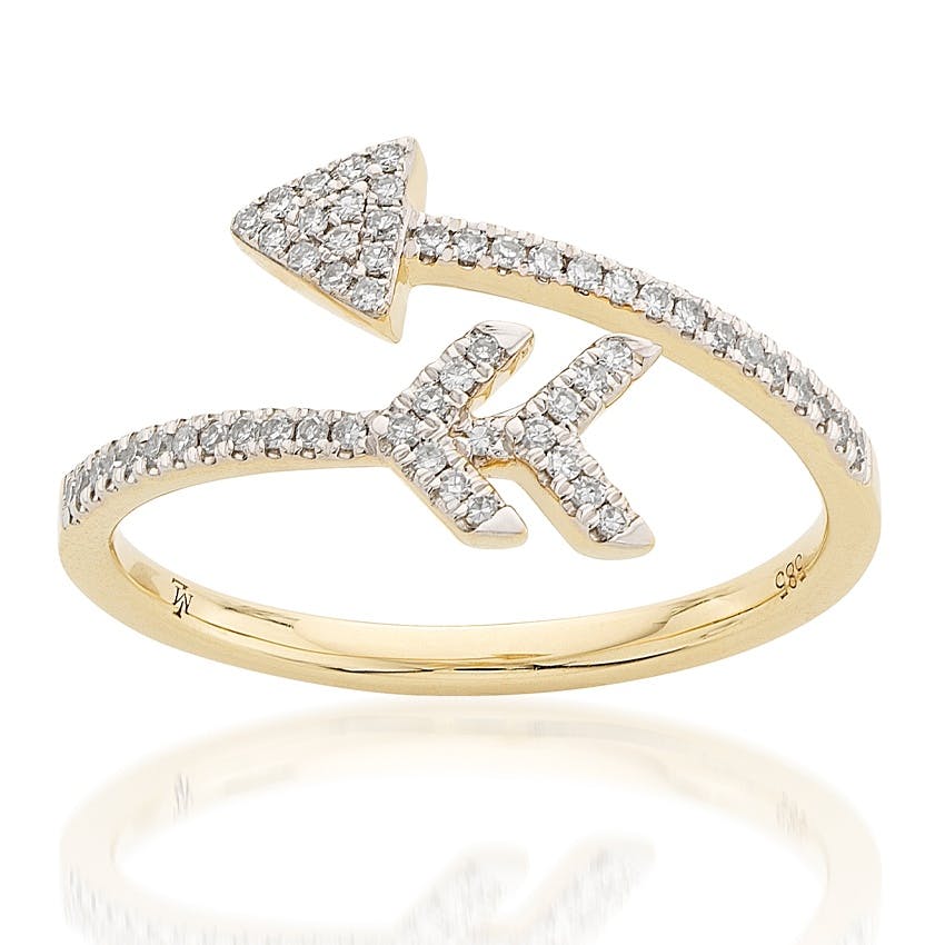 Yellow Gold & Diamond Arrow Ring