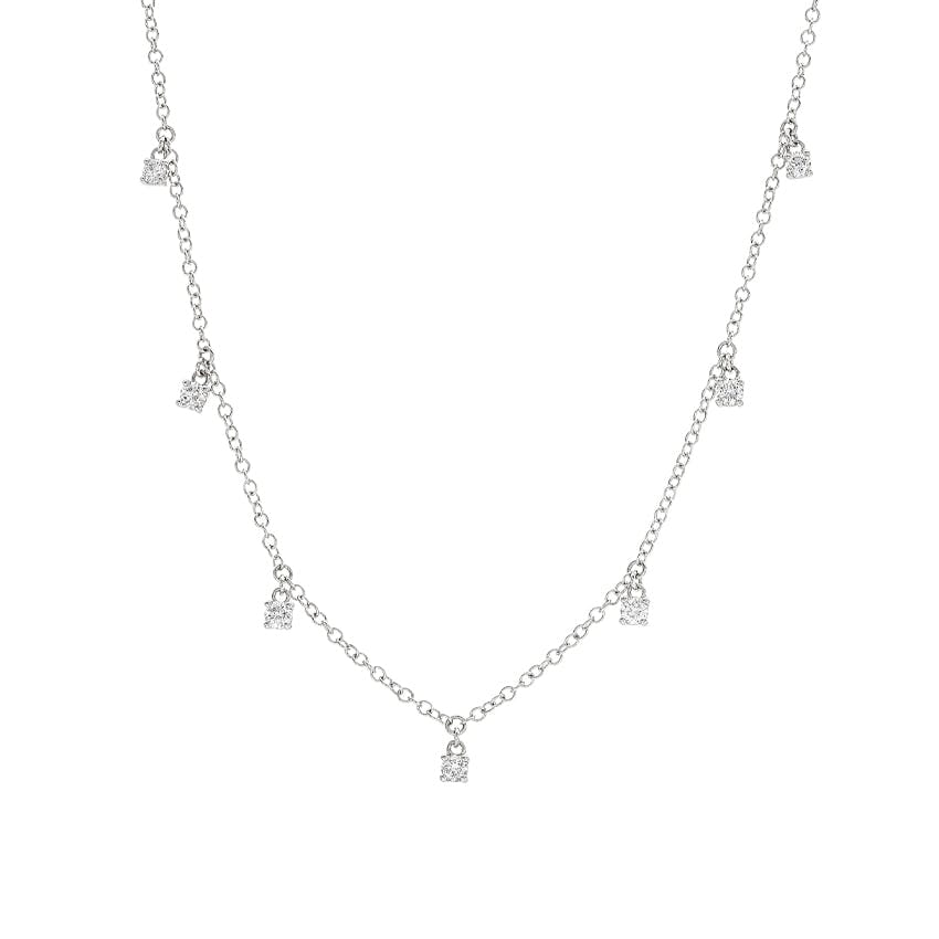 White Gold 0.31 Carat Round Diamond Drop Necklace