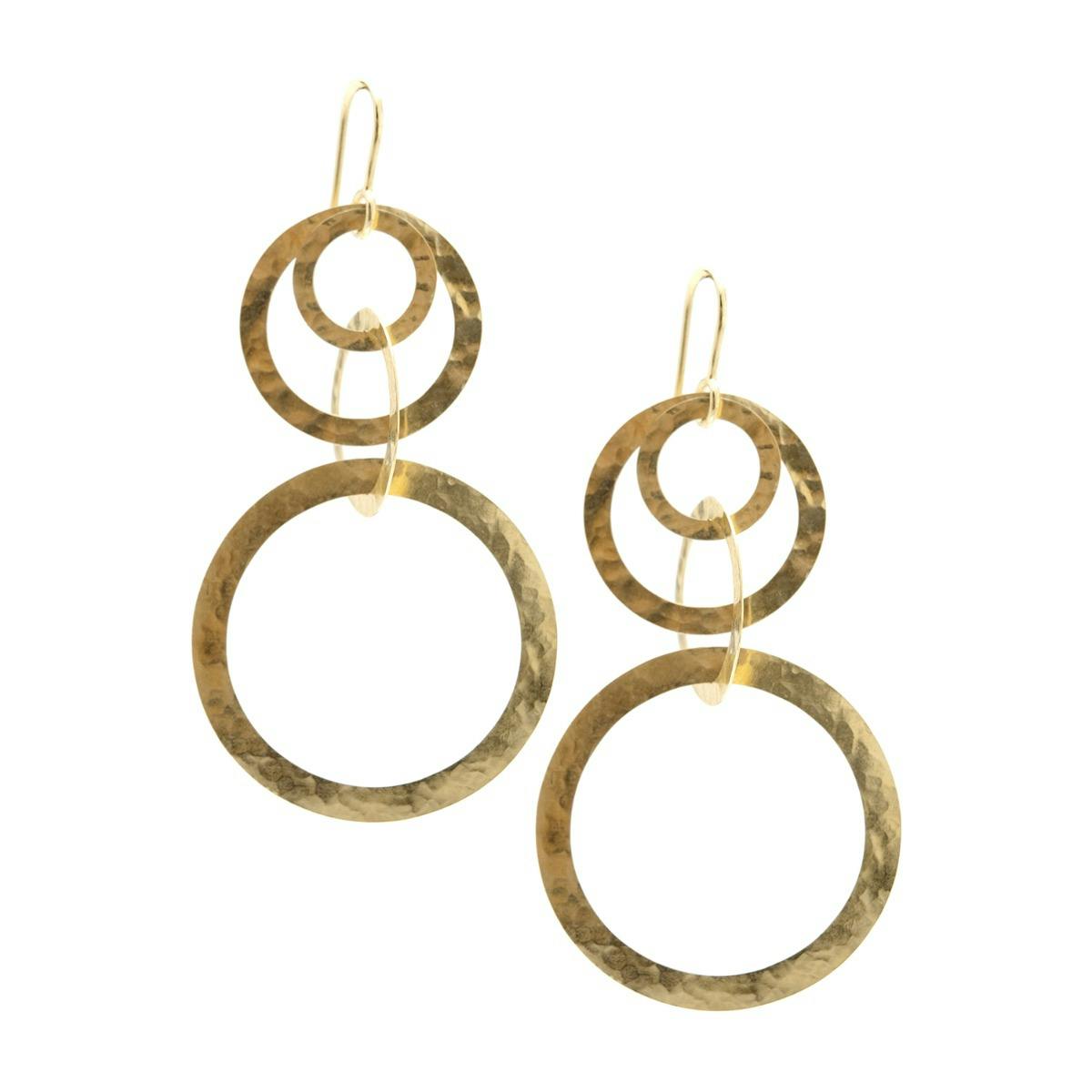 Ippolita Yellow Gold Multi Circle Link Drop Earrings