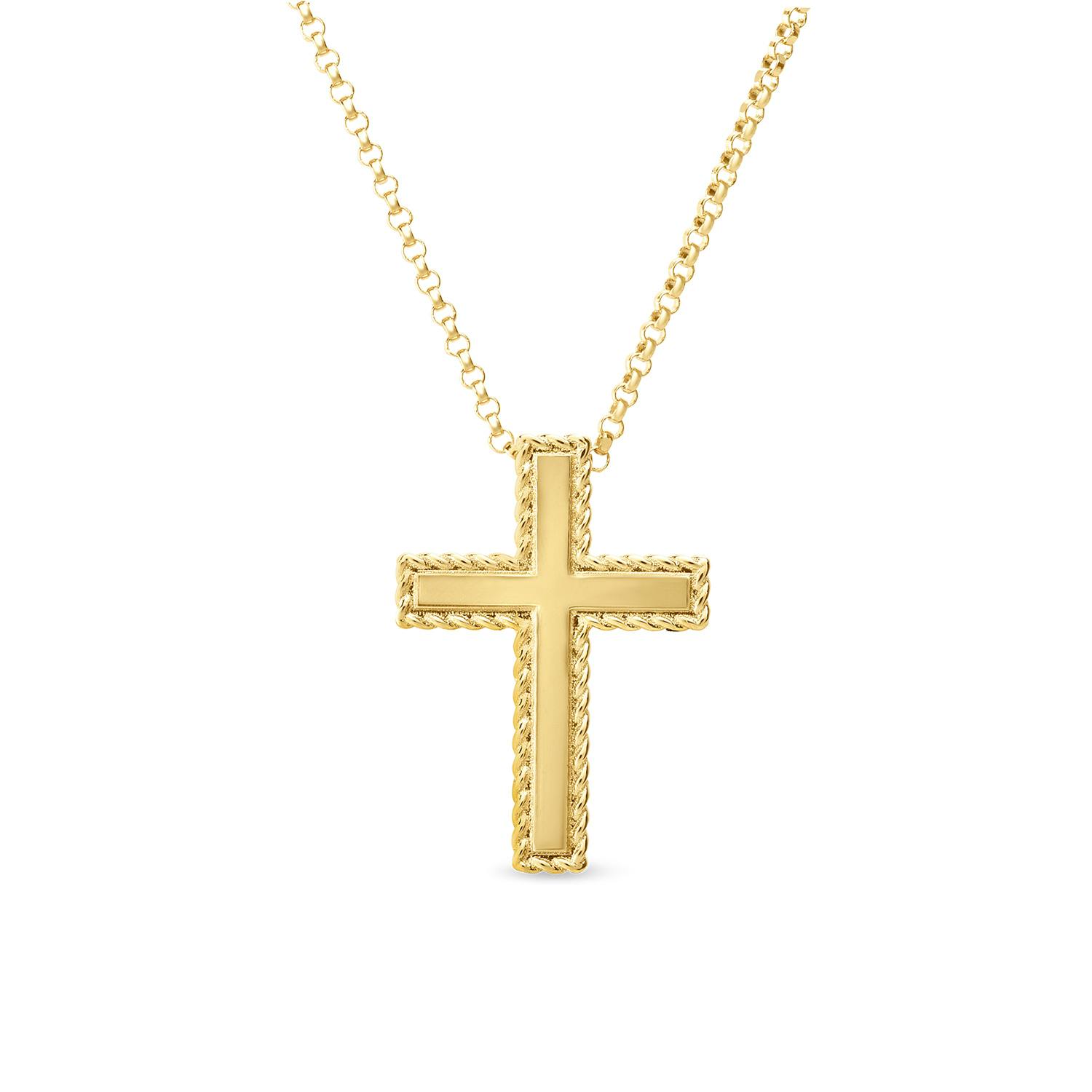 Roberto Coin 18k Yellow Gold Cross Pendant Necklace